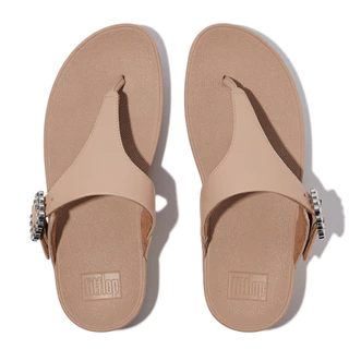 FITFLOP LULU CRYSTAL-BUCKLE TOE-POST รองเท้าแตะแบบหูหนีบผู้หญิง รุ่น E1D-B41 สี BEIGE