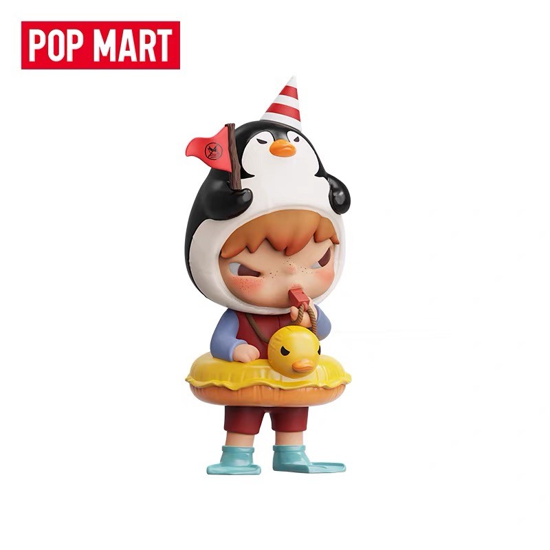 P POPMART Hirono Penguin Lifeguard รูปลิฟท์ของเล่นเครื่องประดับของขวัญอินเทรนด์เล่น
