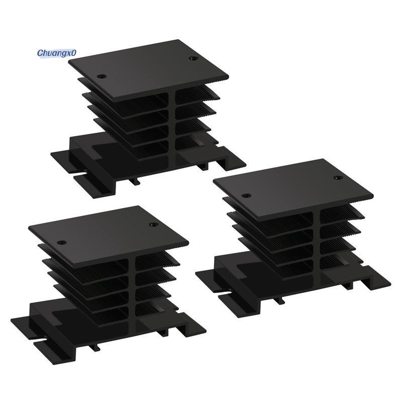 Chuangtfx03Solid State Relay Heat Sink,3PCS อลูมิเนียมฮีทซิงค์ PID Temperature Controller ความร้อนสําหรับ Solid State Relay และ SSR หม้อน้ําโมดูลสีดําสําหรับ SSR-10,25,40A
