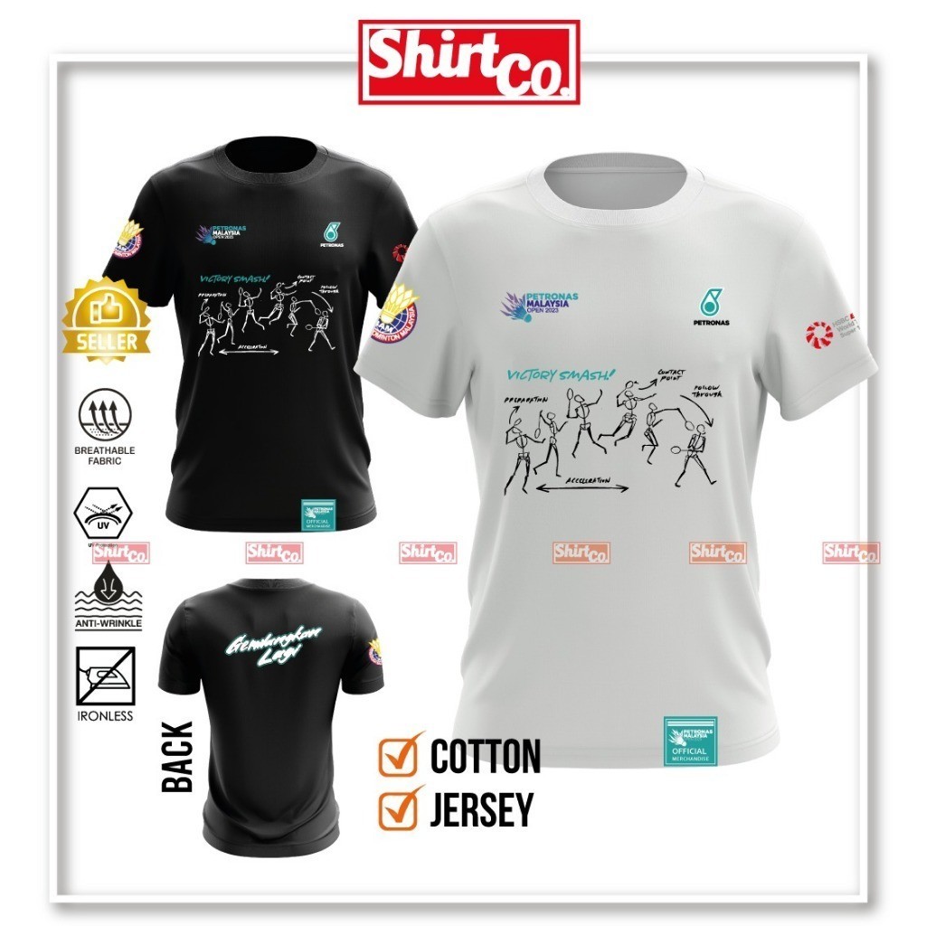 Badminton Open 2023 Gemlangkan Lagi Victory Smash Shirt Baju SukanS-5XL