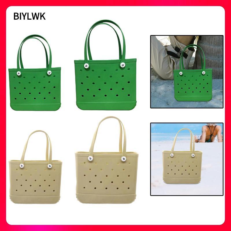 [Phenvo] Beach Tote Bag Beach Storage Basket Hole Beach Bag for Holiday Shopping Pool