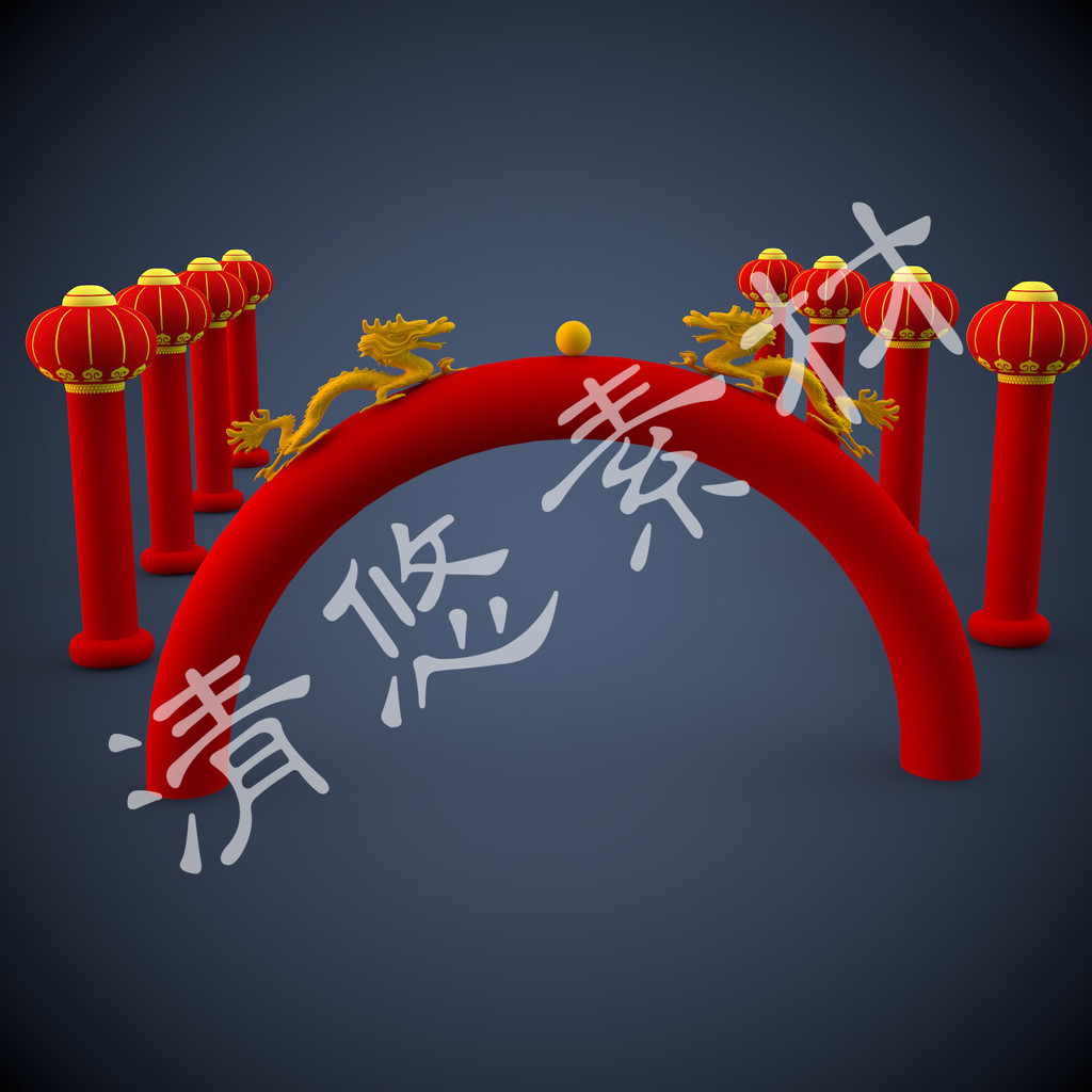 3D Format Holiday Arch โคมไฟคอลัมน์งานแต่งงาน Inflatable Arch 3dmax c4d รุ่น fbx Non-Real วัตถุ 247