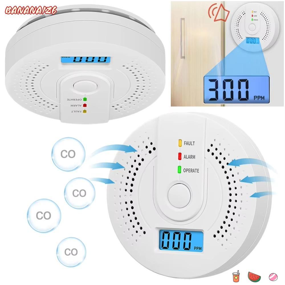 BANANA1Z6 เครื่องตรวจจับคาร์บอนมอนอกไซด์, จอแสดงผล LCD LED CO Alarm Monitor, เซ็นเซอร์อิสระสัญญาณเตื
