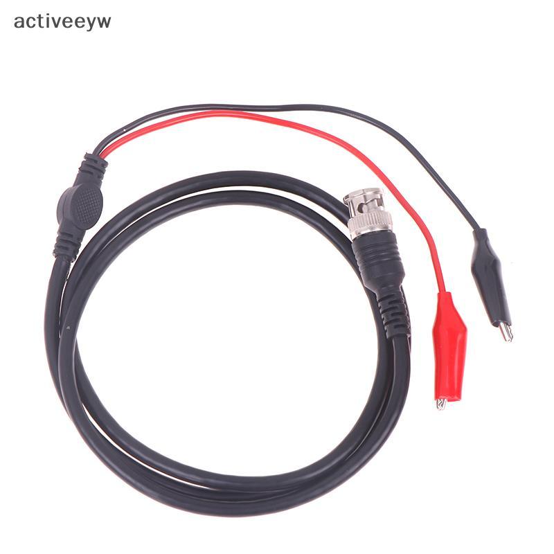 Activeeyw] Oscilloscope Test Probe สายตะกั่ว BNC ปลั๊กชาย Q9 ถึง Dual Clip 1m Oscilloscope ปากกาทดสอ