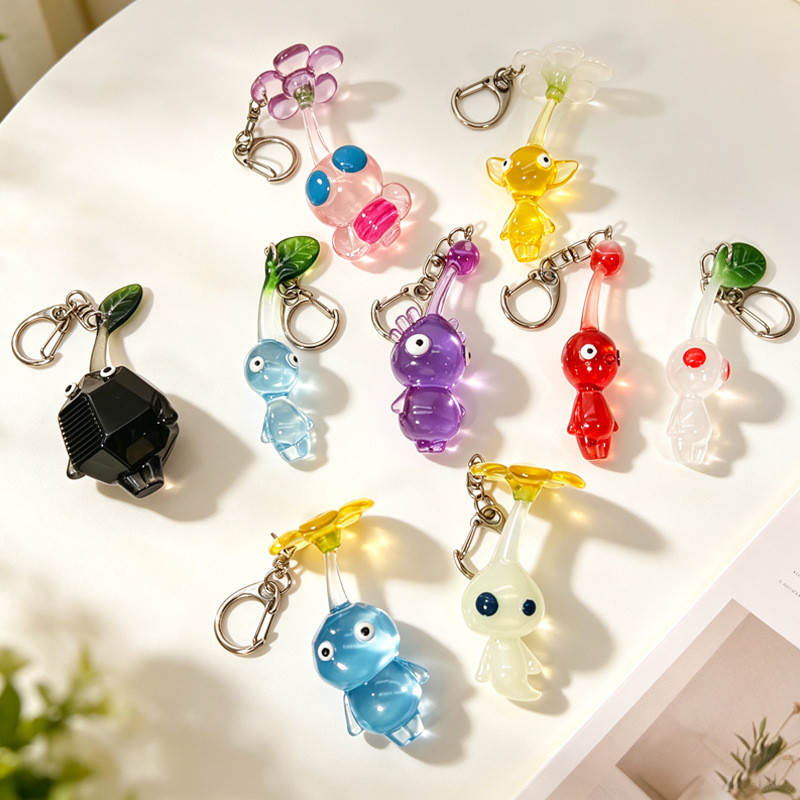 Pikmin Pikmin พวงกุญแจจี้ตุ๊กตาสามมิติ Pikmin 4 จี้จี้กระเป๋าพวงกุญแจตุ๊กตาการ์ตูน Nintendo เกมสินค้