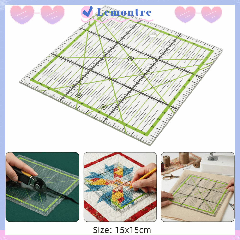 LEMONTRE Square Quilting Rulers, Multi-Size Mark Quilting Rulers, วัสดุอะคริลิคคุณภาพสูงไม้บรรทัดตัด
