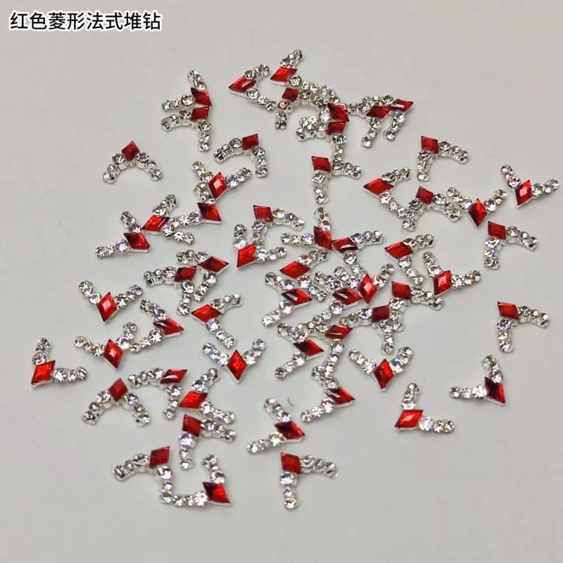 อุปกรณ์ทําเล็บ Simple Diamond-Shaped French Finished Diamond Ball Strobe Diamond Accessories 7 * 9 ม