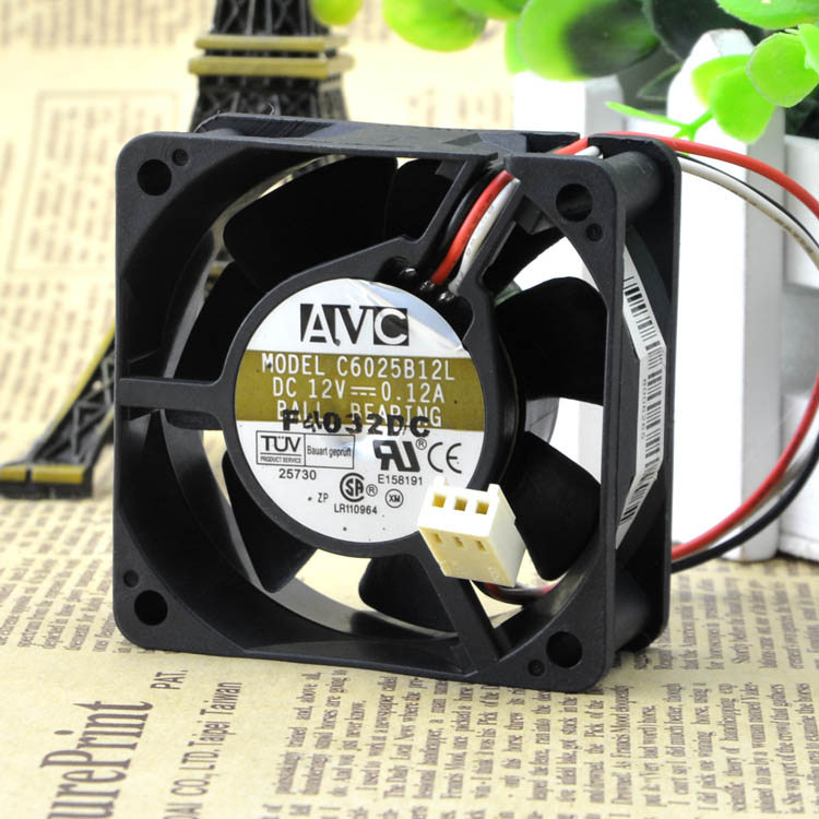 ไต้หวัน AVC 6025 C6025B12L 12V 0.12A 6CM พัดลม CPU 60 * 25 มม.