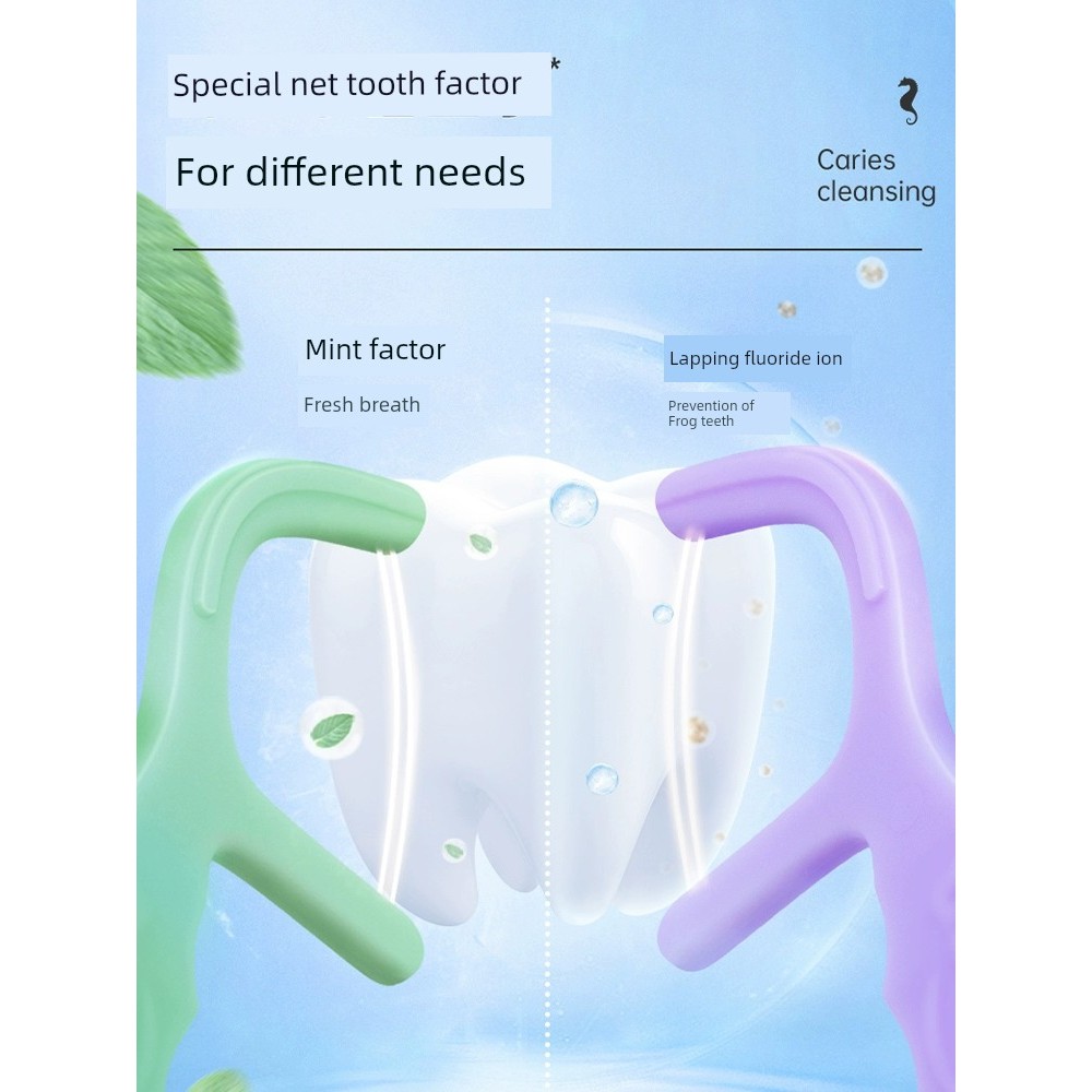 ไหมขัดฟัน dental floss Smile Plus แท่งไหมขัดฟันมิ้นต์แพ็คครอบครัวแบบใช้แล้วทิ้ง