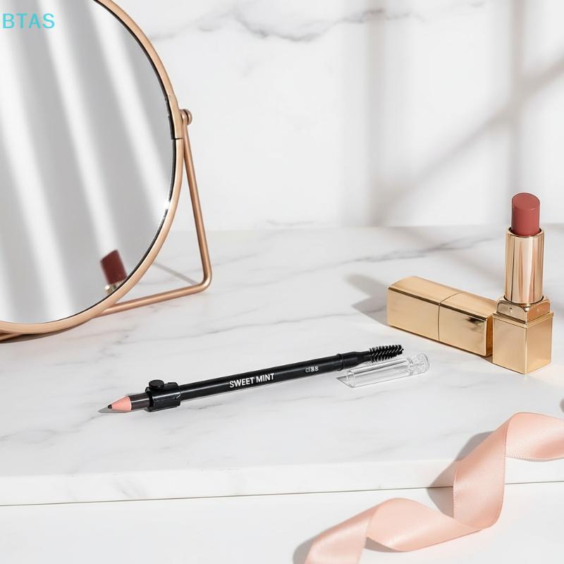 BT Double-ended Eyebrow Pencil ธรรมชาติไม่ระคายเคืองปากกาเขียนคิ้วไม้ Spoolie แปรงสําหรับช่างแต่งหน้