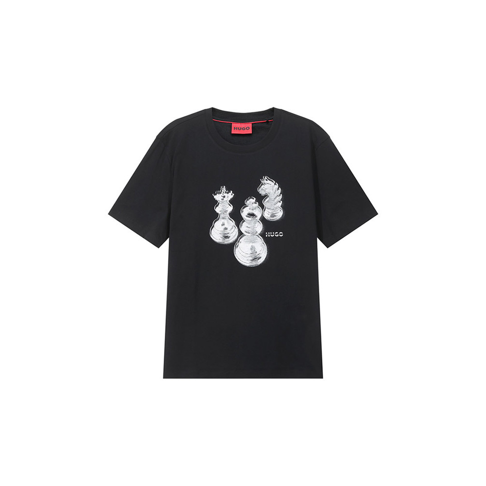 Hugo Boss Hugo Boss Mens HUGO Series เสื้อยืดคอกลมแขนสั้น Silver T-Shirt 300095