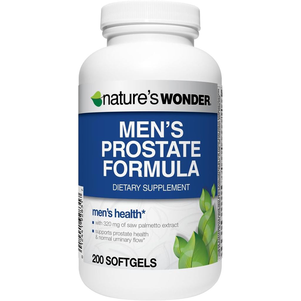 Natures Wonder Mens Prostate Formula with Saw Palmetto, 200 Softgels(บรรจุภัณฑ์อาจวารี)