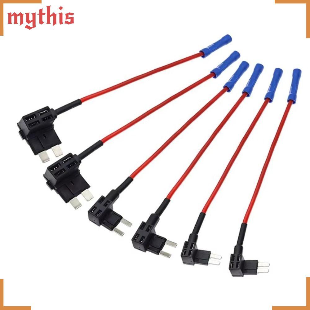 MYTHIS Fuse Tap Adapter, Mini 12V/24V Car Fuse Holder Tap, Standard Blade Fuse Tap Wire