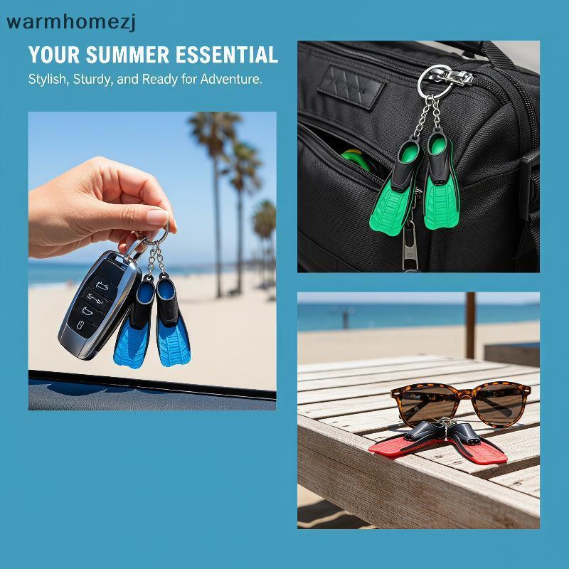 Warmhomezj ดําน้ํา Fin Key Chain Flipper พวงกุญแจ Diver ดําน้ําของขวัญ Novelty ID สําหรับกระเป๋า WAR
