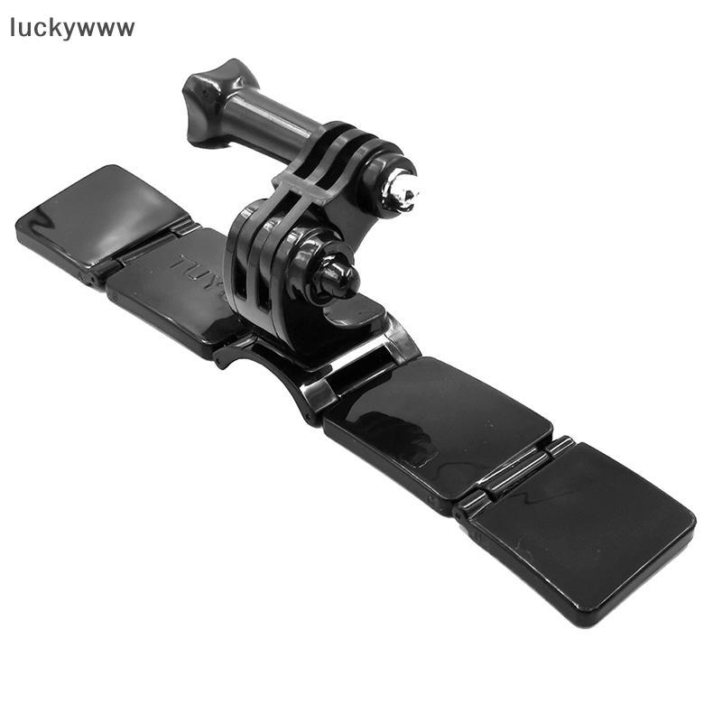 Luckywww หมวกกันน็อคแบบเต็มหน้า Chin Mount สําหรับ Hero 11 10 9 8 7 Insta360 สายคล้องกล้อง Floddable ด้านหน้า Chin Mount อุปกรณ์เสริมได้ดี