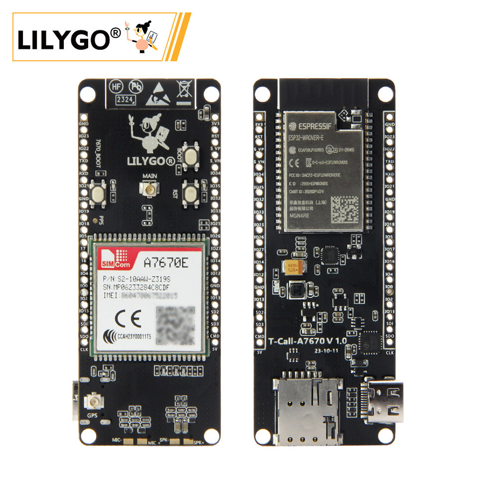 ลิลลี่โก® T-Call A7670 4G 2G ESP32 开发板A7670E LTE GSM แม่พิมพ์