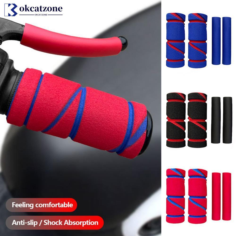 OKCATZONE 4 ชิ้น/เซ็ตรถจักรยานยนต์ Handlebar ฝาครอบแขนจับบาร์โฟม Comfort Slip Over Grips คลัทช์เบรค 