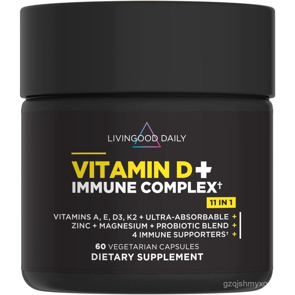 Livingood Daily Vitamin D3 K2 4000 IU อาหารเสริม 9-in-1 สําหรับการสนับสนุนภูมิคุ้มกัน - ทําด้วยวิตาม