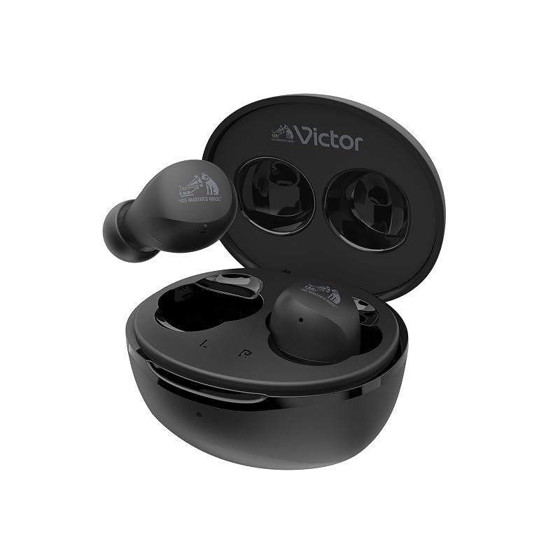 JVC Kenwood Victor HA-A6T Wireless Earbuds with Bluetooth 5.4, 23 Hours Playback, Mic, Compact, Ligh