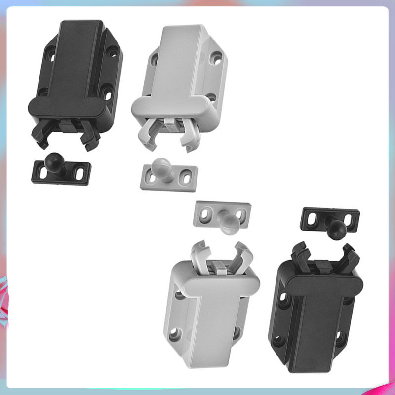 ☕ 4ชิ้น Drawer Safe Push Latch ABS ใช้งานสำหรับประตูตู้สีหลากหลาย