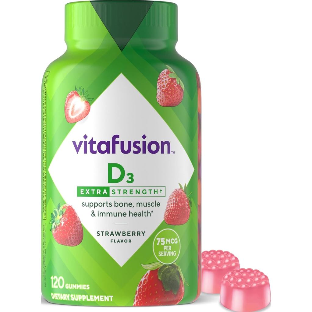 Vitafusion วิตามิน D3 Gummies | 3000 IU (75 mcg) ต่อ 2 กัมมี่