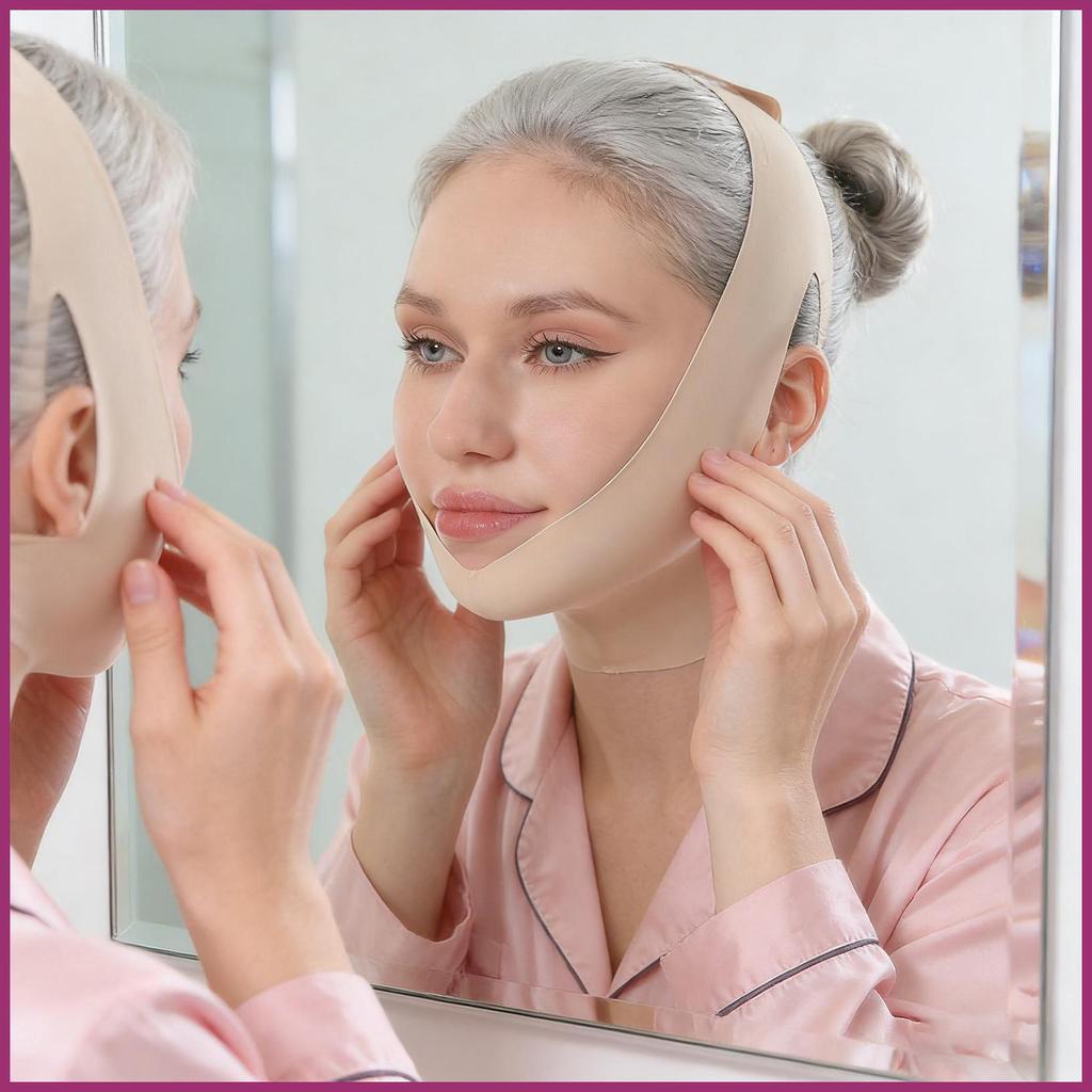 คางยกสายรัดReusable Face Skin Lifting Care Wrap Face Sculpting Wrapสําหรับผู้หญิงสาวแม่แฟนharuamy