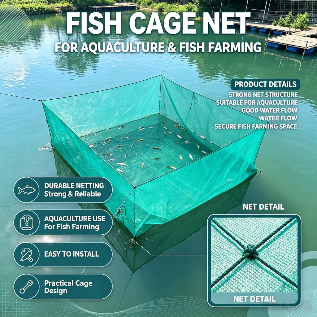 กรงปลากรงสุทธิ Bela Anak Fish Lid Hapa Net Fish Net Net Fish Pond Net Pond Net