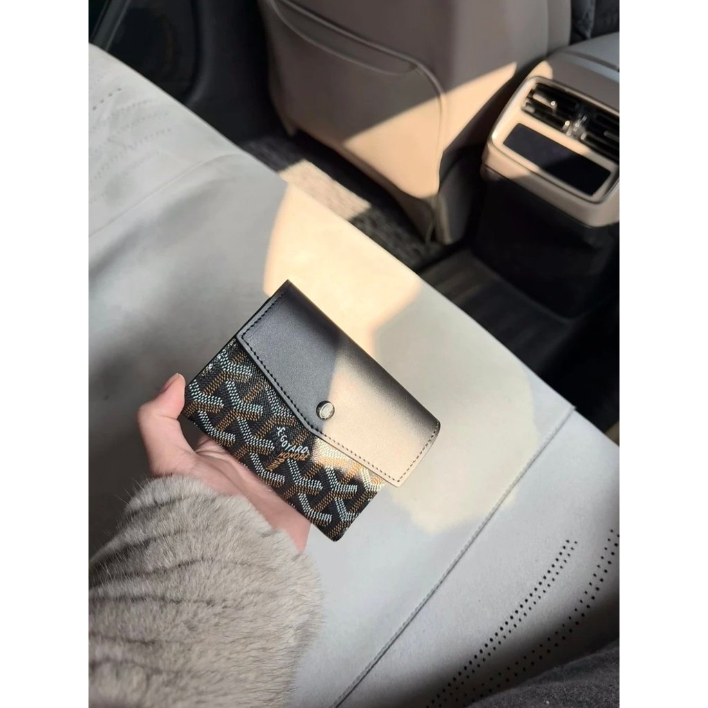 Goyard ฟันสุนัขสไตล์ใหม่ผู้ชายผู้หญิงสไตล์เดียวกันพับ Goya กระเป๋าสตางค์ SaintGabriel SaintGabriel G