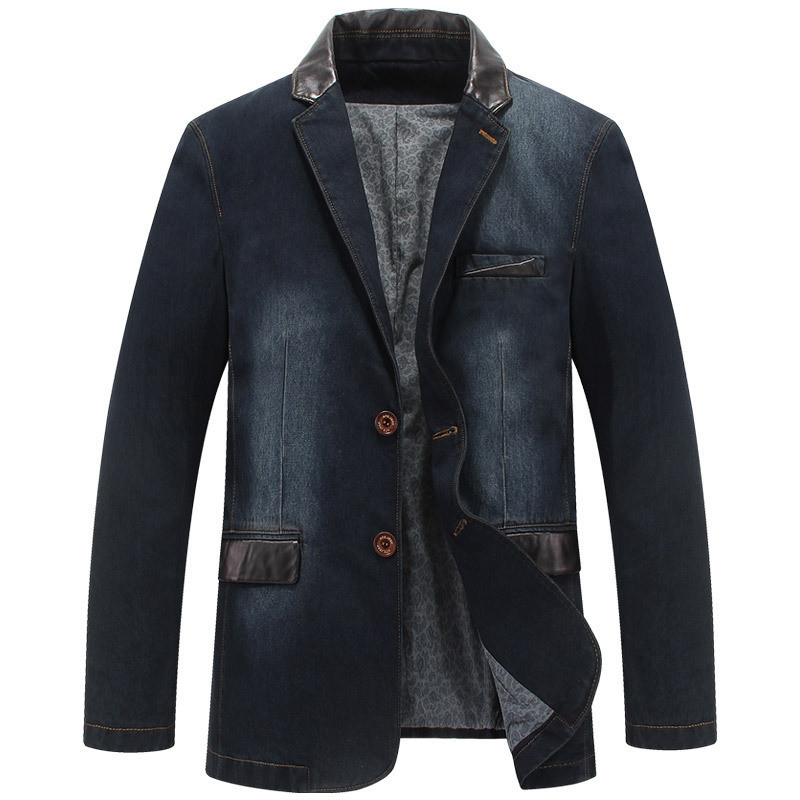 ขายร้อน Denim Suit Men Jacket Men Denim Leather Suit WUIM