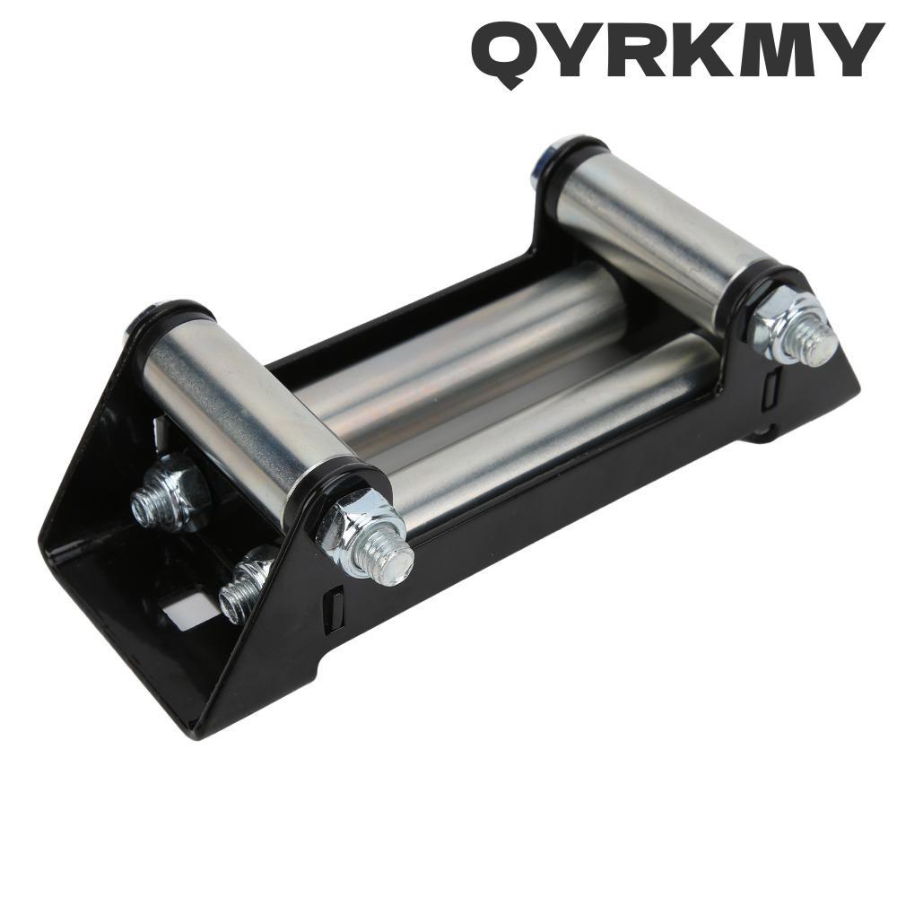 QYRKMY Winch Roller Fairlead, เหล็กสังกะสีชุบ Bolt รูปแบบ Universal Winch Fairlead, Universal 152 มม