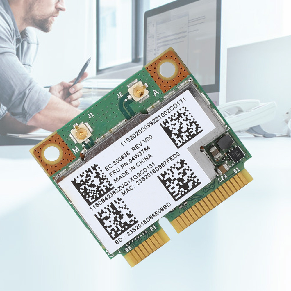 การ์ดเครือข่ายขนาดเล็ก 2.4G 5G -Band 300M PCI-E สําหรับพีซี 04W3746