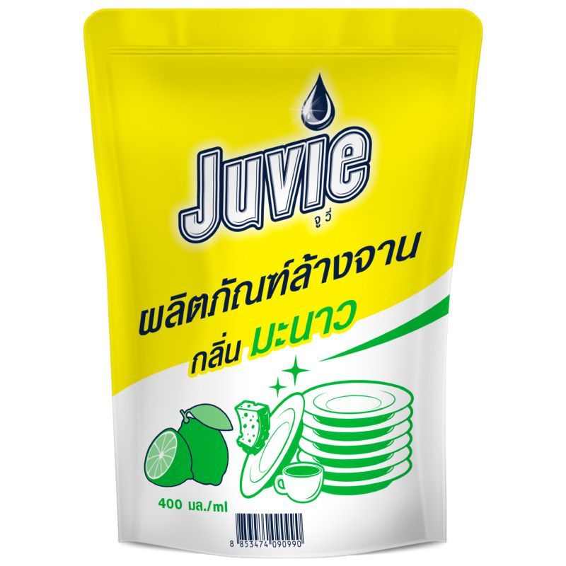 จูวี่ผลิตภัณฑ์ล้างจานกลิ่นมะนาว 400มล. Juvie DishWashing Liquid Lemon Scent 400ml