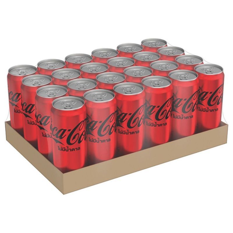 โค้กไม่มีน้ำตาล 325มล. แพค 24 Coke Soft Drink Zero Sugar Can 325ml. Pack 24