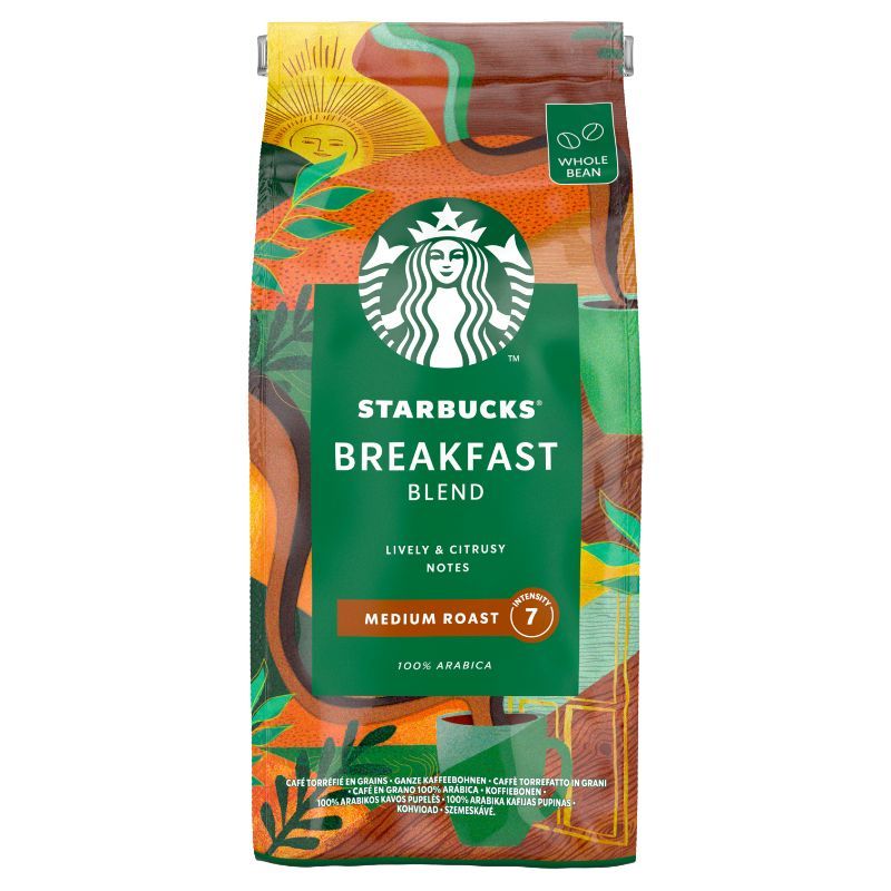 สตาร์บัคเมล็ดกาแฟเบรคฟาสต์มีเดียมโรสต์ 200กรัม Starbucks Coffee Beans Breakfast Medium Roast 200g.