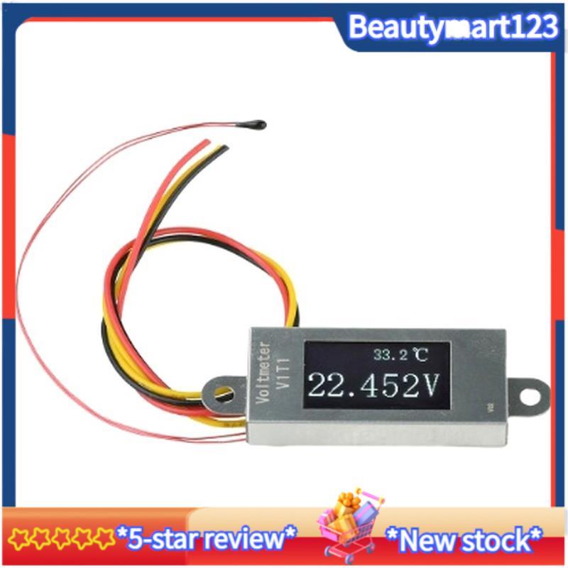 BMDC 5-30V 0-9°C เครื่องวัดอุณหภูมิและแรงดันไฟฟ้าแบบดิจิตอลพร้อมหน้าจอ OLED ขนาด 0.77 นิ้วและหัววัดอ