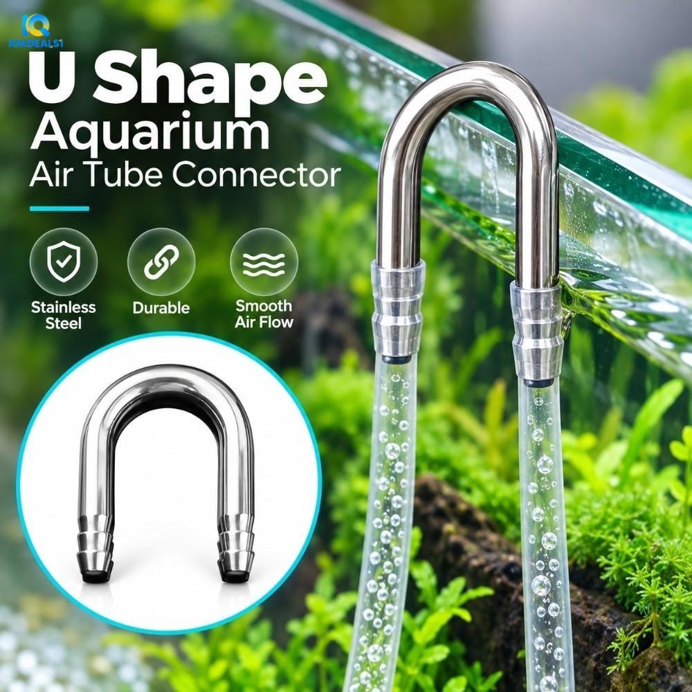 IOKDEALS1 Air Tube Connector, 4-5 มม.สแตนเลสสตีล Aquarium Airline Connector, สนิมทน Diffuser ใช้งานร