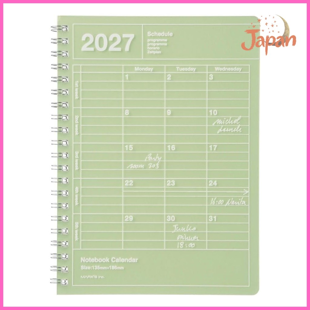 [Direct from Japan]Marks 2027 Schedule Book, January 2027 Start, Monthly Block, B6 Modified Size, No