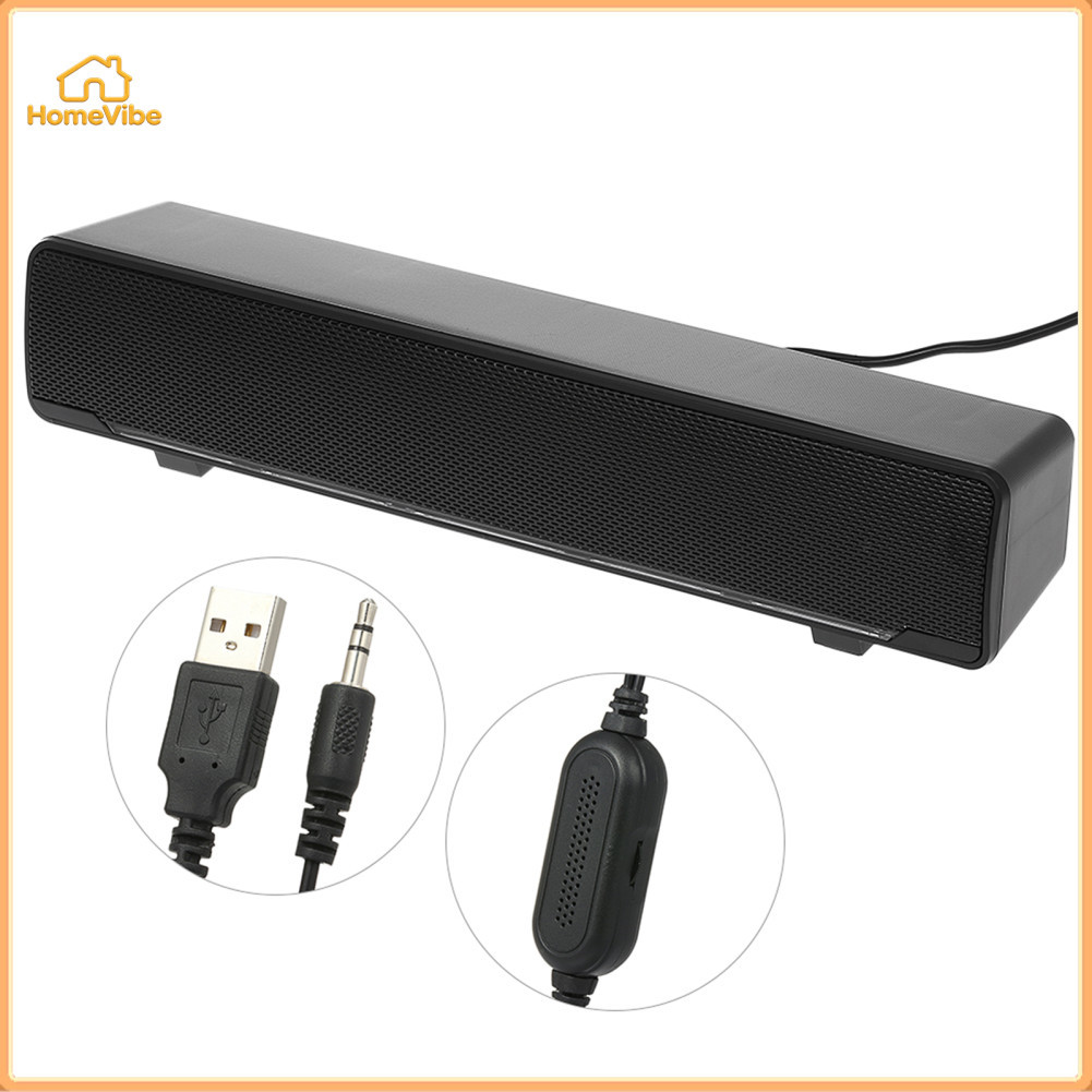 HomeVibe-th SADA V-196 USB คอมพิวเตอร์แบบมีสายลำโพงบาร์สเตอริโอซับวูฟเฟอร์เครื่องเล่นเพลงทรงพลังกล่อ