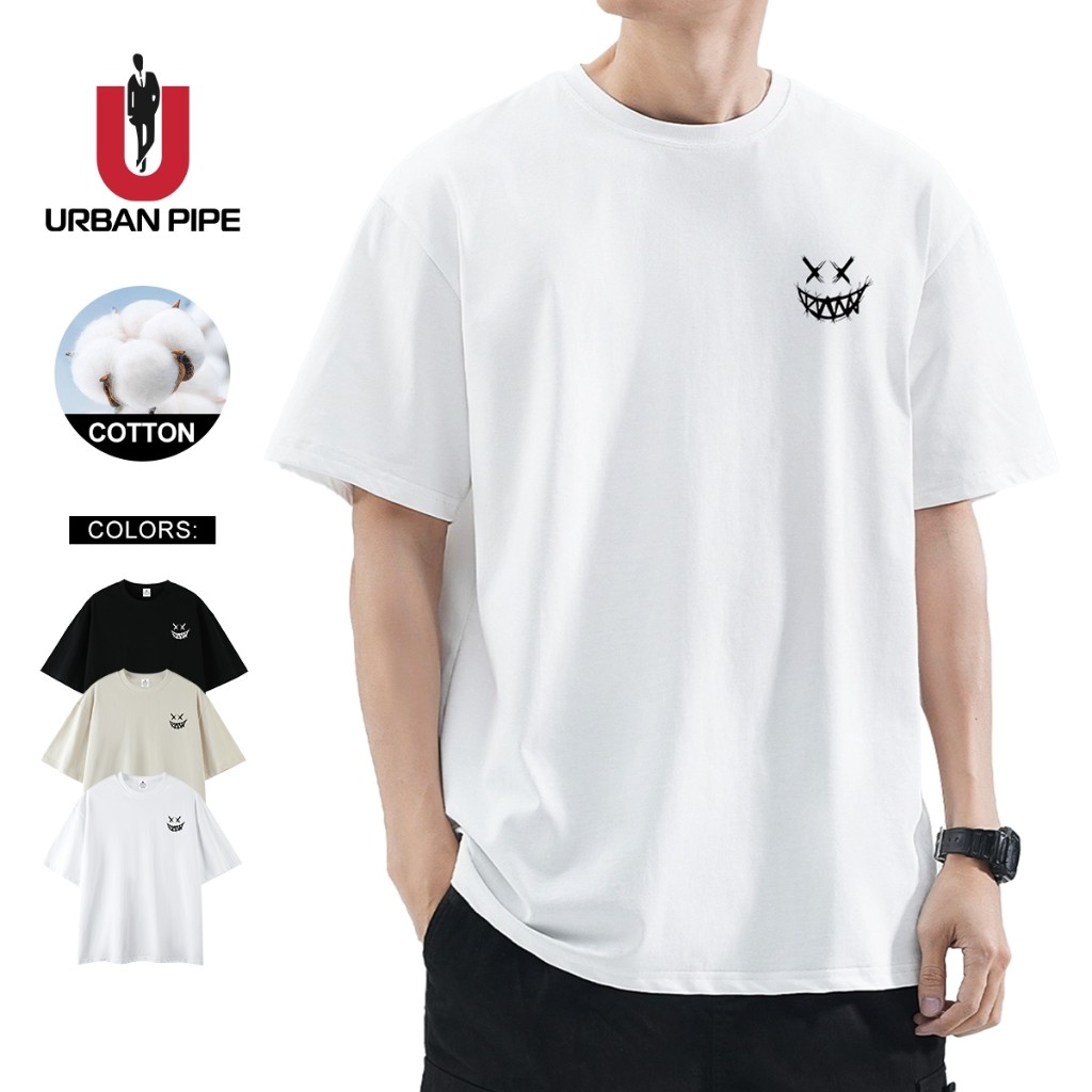 URBAN PIPE Fashion Print Loose Casual Tshirt For Men Cotton Oversized Round Neck Unisex Shirt YH17