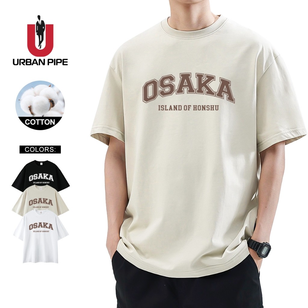 URBAN PIPE Osaka Fashion Print Tshirt For Men Cotton Oversized Round Neck Unisex Shirt YH15