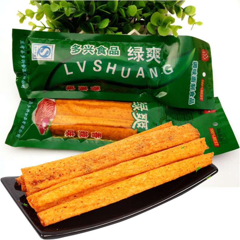 T TAXING Lvshuang แถบเผ็ดชิ้นเผ็ดหลังจาก 8090 วัยเด็กคิดถึงของว่างเผ็ดร้านวิทยาเขตของว่างสบายๆ