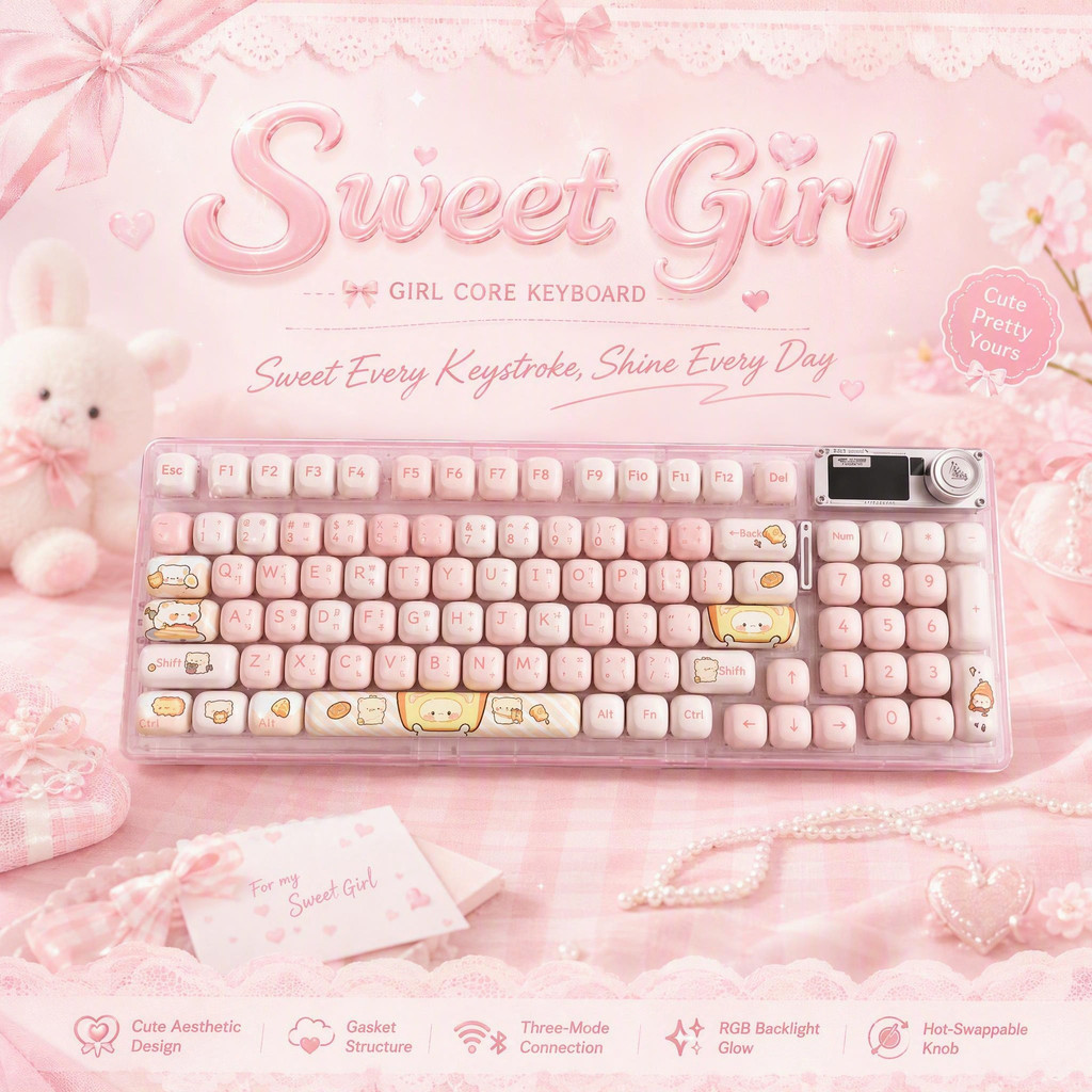 【จัดส่งภายในประเทศ】AULA F98Pro V3 คีย์บอร์ดไร้สายไทย Tri-Mode ปะเก็น Hot Swappable RGB Shine ผ่านจอแสดงผลหน้าจอสําหรับ Esports Gaming Office