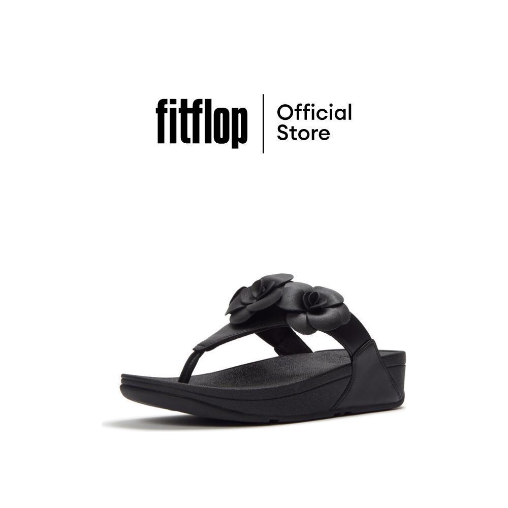 FITFLOP LULU FLOWER TOE-POST SANDALS รองเท้าแตะแบบหูหนีบผู้หญิง รุ่น A4N-001 สี BLACK