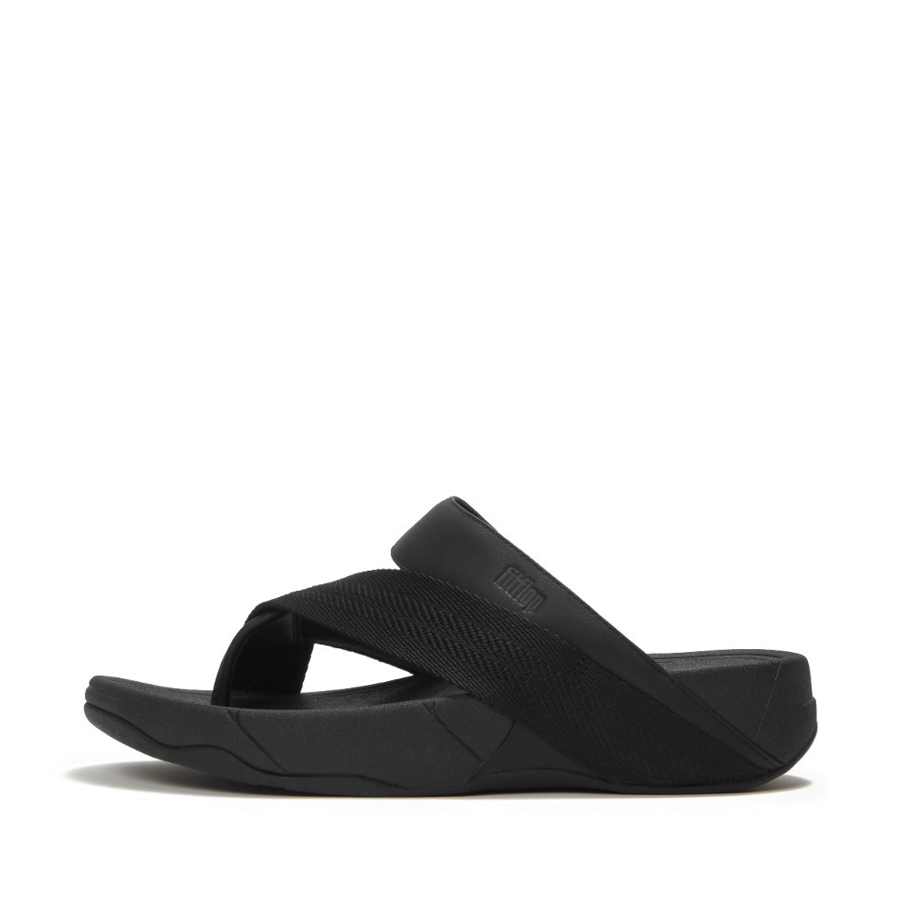 FITFLOP شبشب إصبع رجالي SLING جلد — أسود
