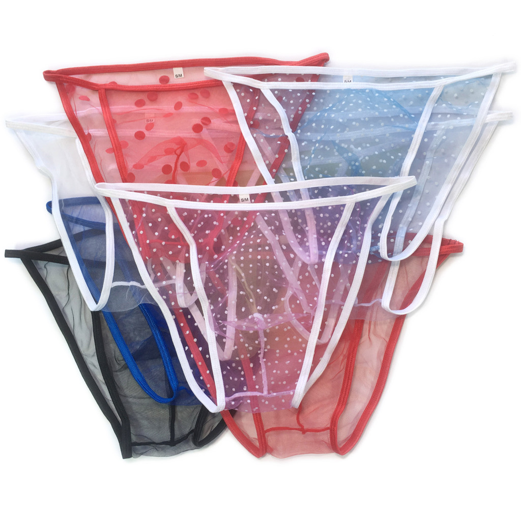 อินเทรนด์ผู้ชาย Fine Thong กางเกงผู้ชาย Cicada Wing Ultra-Thin Gauze กางเกงกระเป๋า Hip Wrap Em