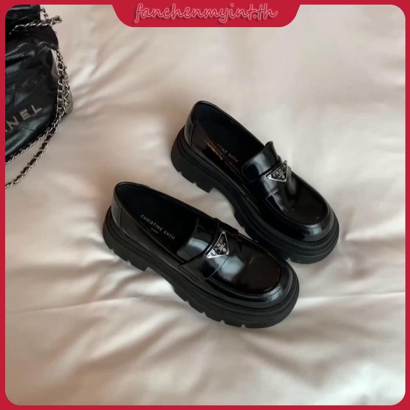 【34-43】เท้ากว้าง จังหวัดลพบุรี รองเท้า ผู้หญิง เครื่องหนัง มัตสึทาเกะ หนา แต่เพียงผู้เดียว รองเท้า