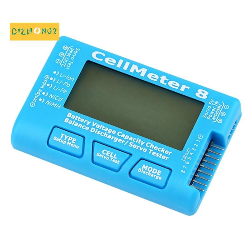 [dizhong2]RC CellMeter-8 2-8S แบตเตอรี่ความจุเครื่องทดสอบแรงดันไฟฟ้าสําหรับ LiPo Life Li-Ion NiMH Ni
