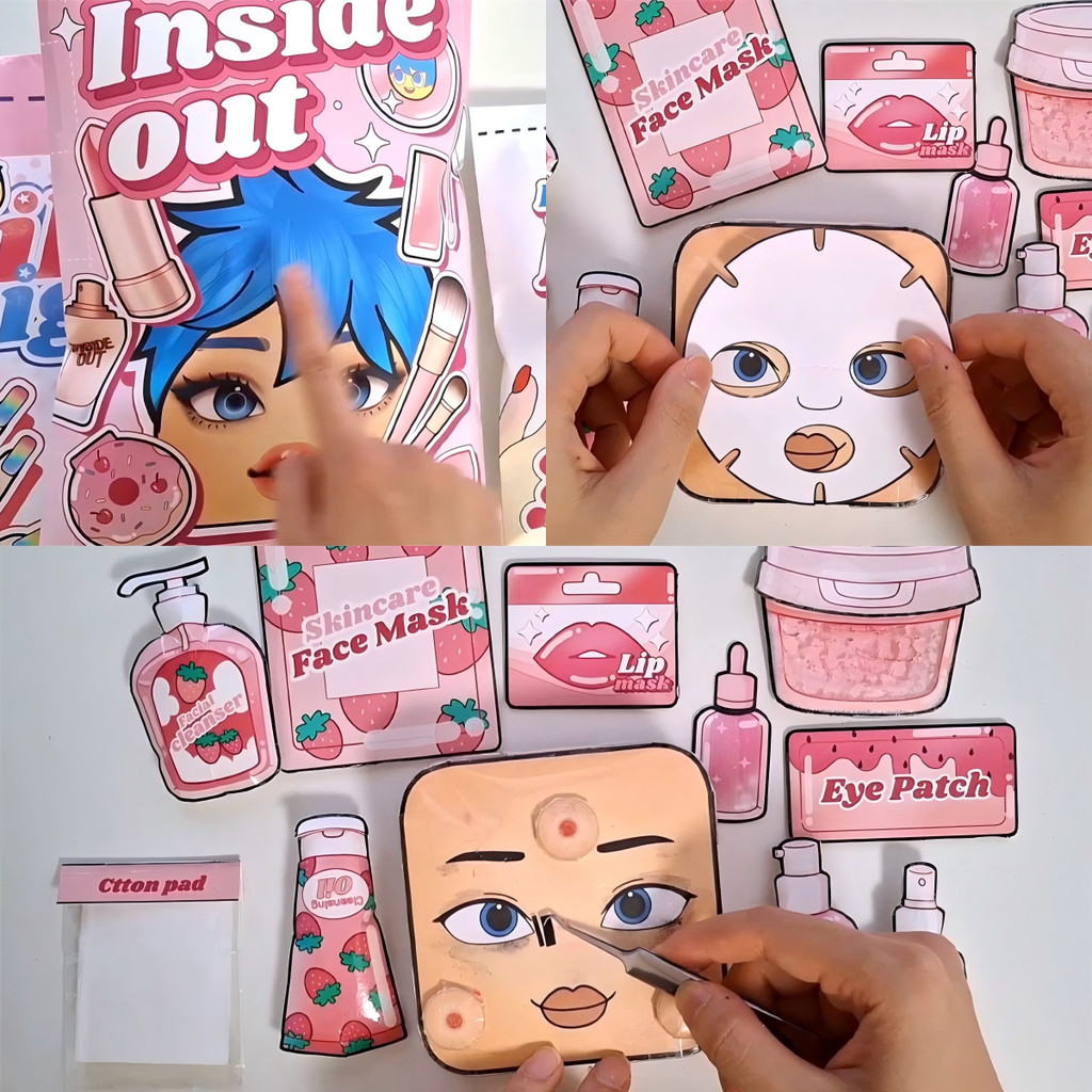 ตุ๊กตากระดาษแต่งตัว ตุ๊กตากระดาษ Mind Agent Team Beauty Makeup Blind Bag Homemade diy Decompression Pinch Girl Influencer Toy Quiet Book