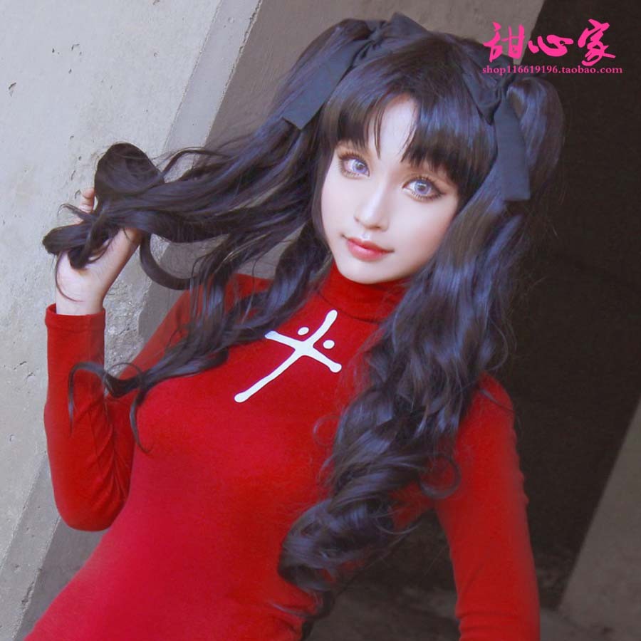 วิกผมcosplay Tohsaka Rin สีดำและน้ำตาล ทรงหางม้า