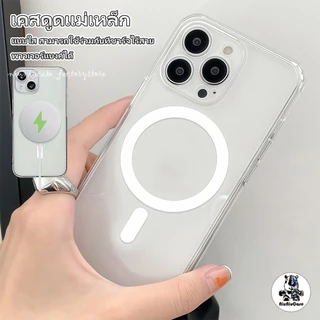 TPU เคส For iPhone 11 12 13 14 15 16 Pro Max X XS Max XR 15 16 7 8 Plus ใสเคสโทรศัพท์มือถือ เคสโทรศัพท์แม่เหล็กสําหรับ